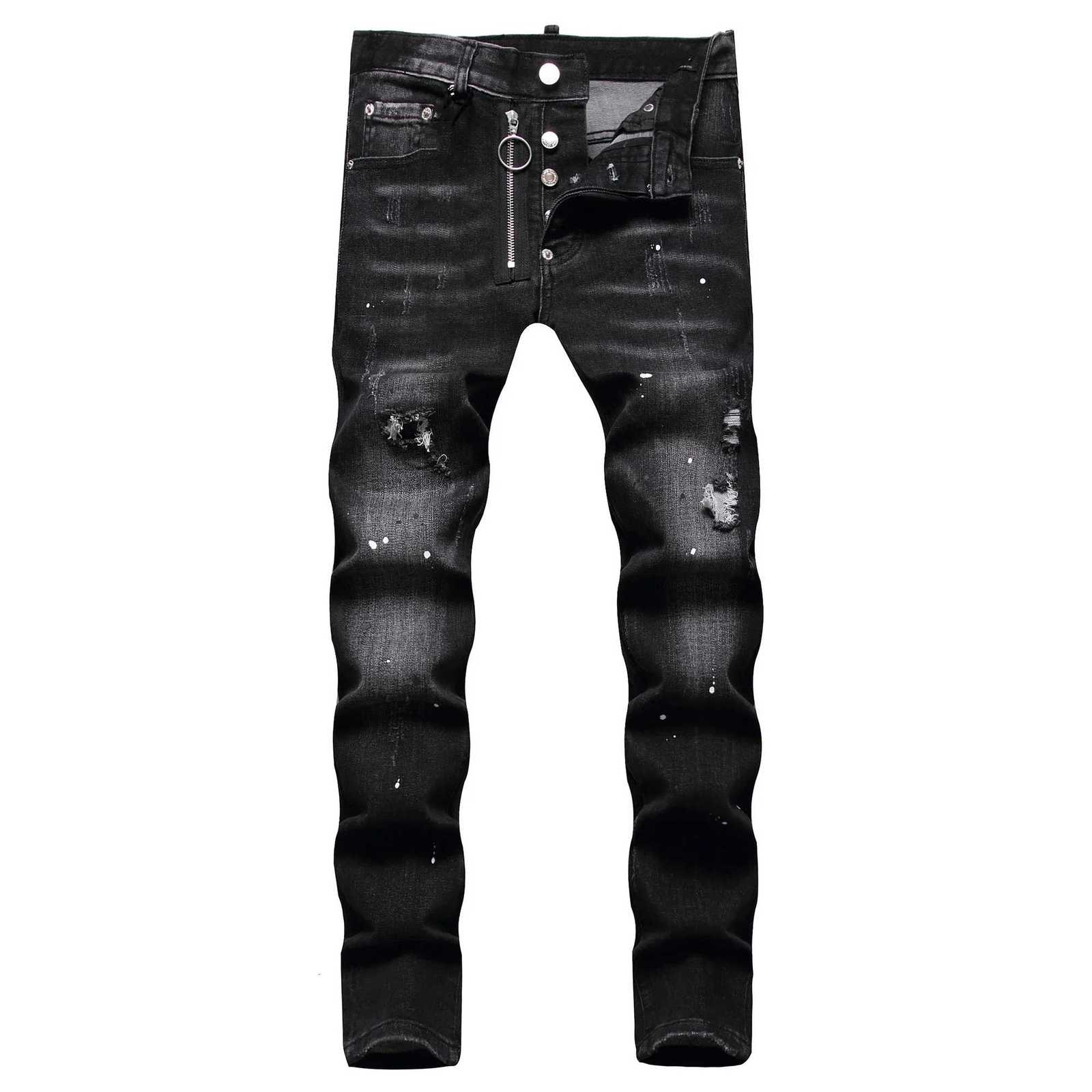 2025 Mens Ripped Jeans Luxury Brand Light Blue Holes Long Jeans Quality Street Fashion Male Stretch Skinny Pants Men ClothingW251117