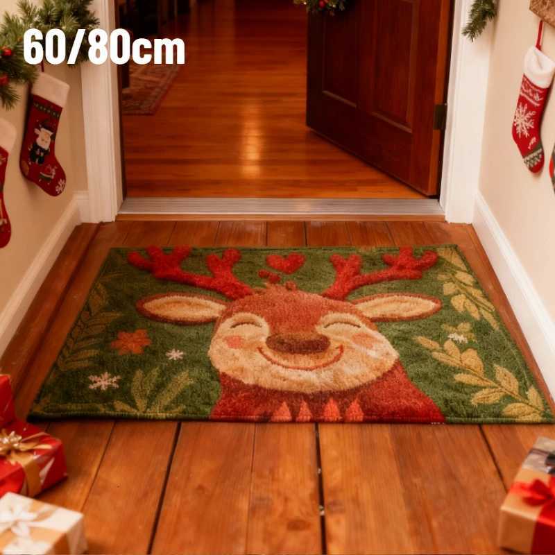 60cm/80cm Christmas Door Mat Outdoor and Interior Supplies New Year 2026 Merry Christmas Decoration Home Decor Foot MatM251117