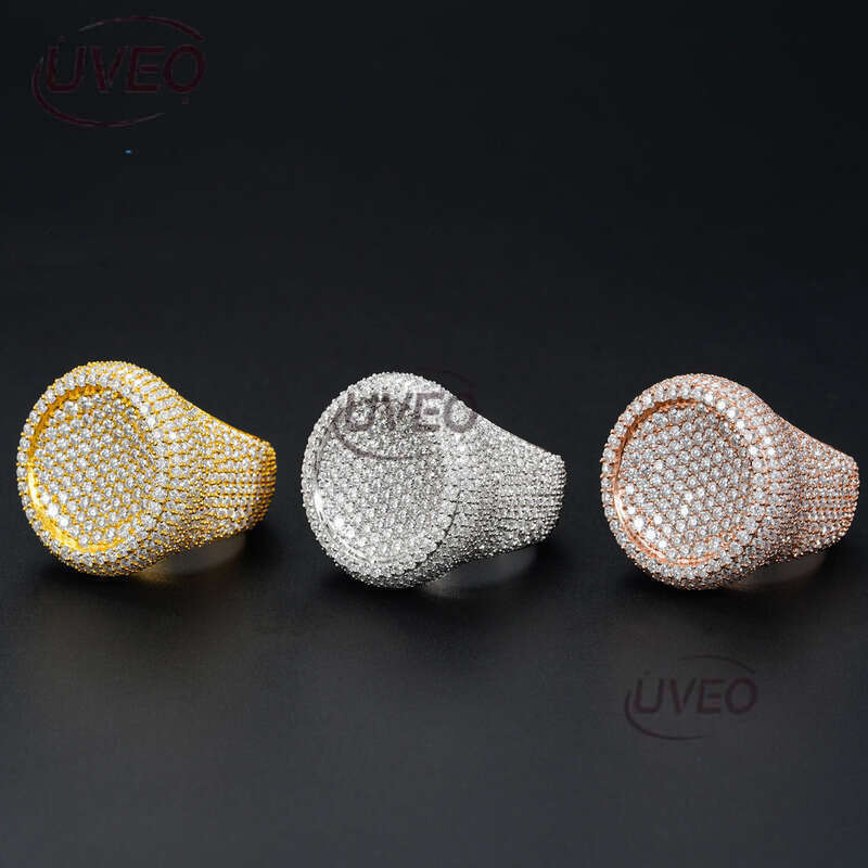 VVS Moissanite Ring 925 Gold Jewelry Iced Out Moissanite Diamond Hip Hop Pass Dias Tester Women Mens