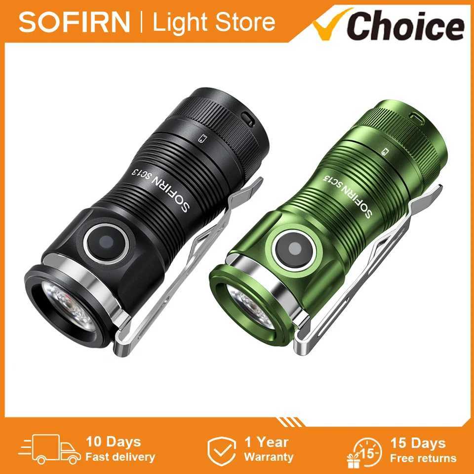Sofirn SC13 SST40 6000K LED 1300lm Mini Tactical 18350 Flashlight 519A 5000K Keychain Emergency Torch Powerful Lamp M251117