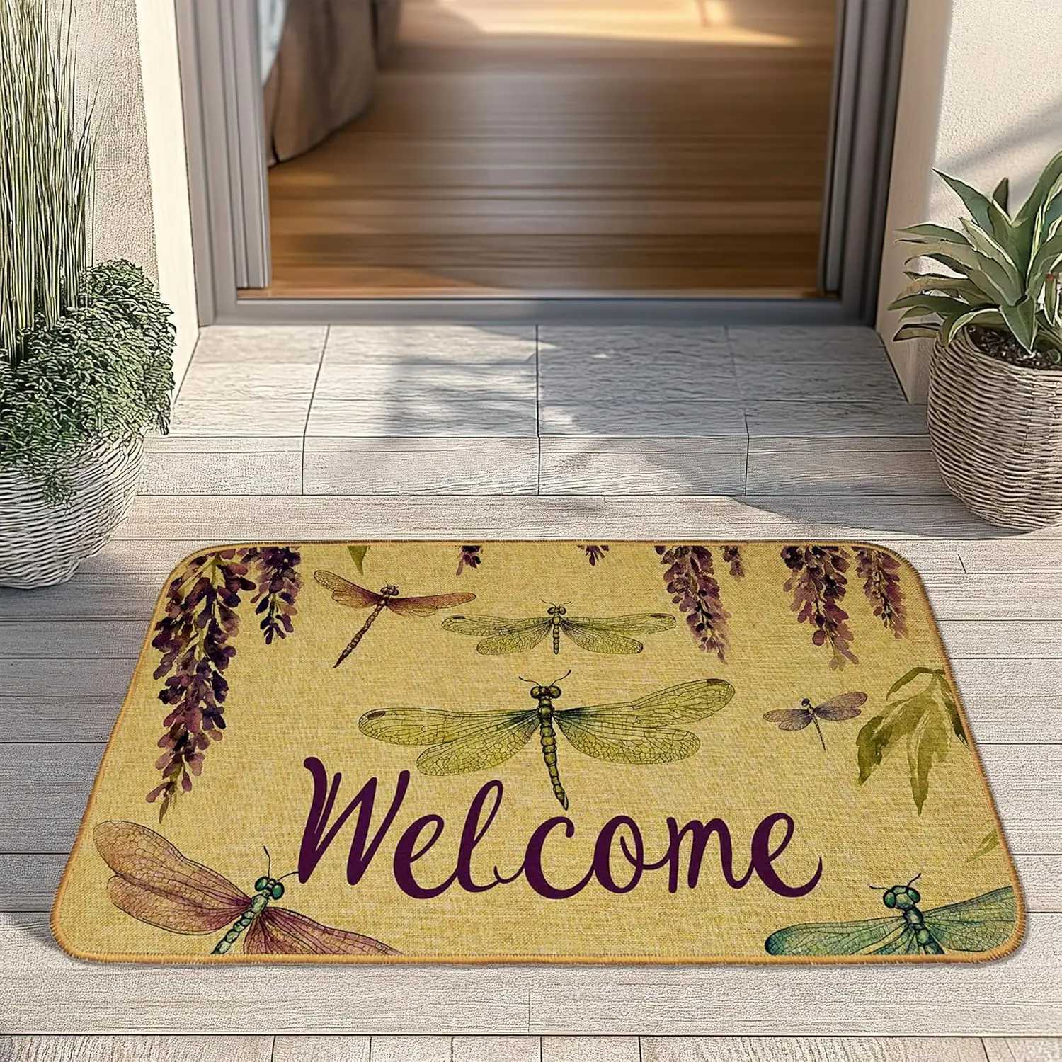 Christmas Fun Cat Welcome Door Mat Non-Slip Front Doormat for Indoor Summer Porch Decor Low Profile Entrance Rug for HomeM251117