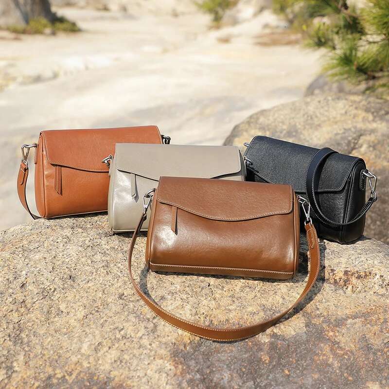 Burminsa 100% Cow Genuine Leather Shoulder Bags For Women 2025 Trend Designer Square Crossbody Purses Satchel Ladies Handbags