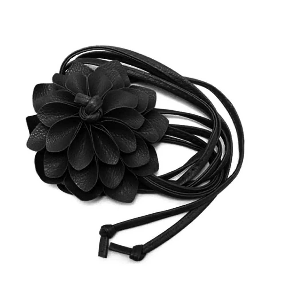 Flower waist chain womens flower decoration luxury rope belt womens waist belt waist belt woven tie Bohemian beltXJ250417