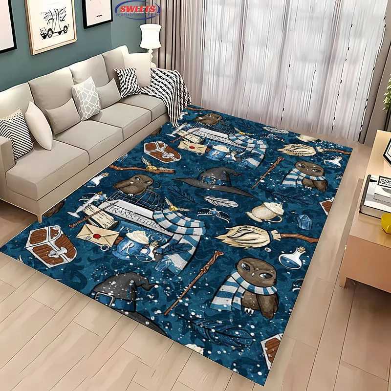 3D Magic Props Pattern Magic Hat Wand Floor Rug Carpet for Living Room Bedroom Sofa Mat Kitchen Doormat Non-slip Floor Mat GiftM251117
