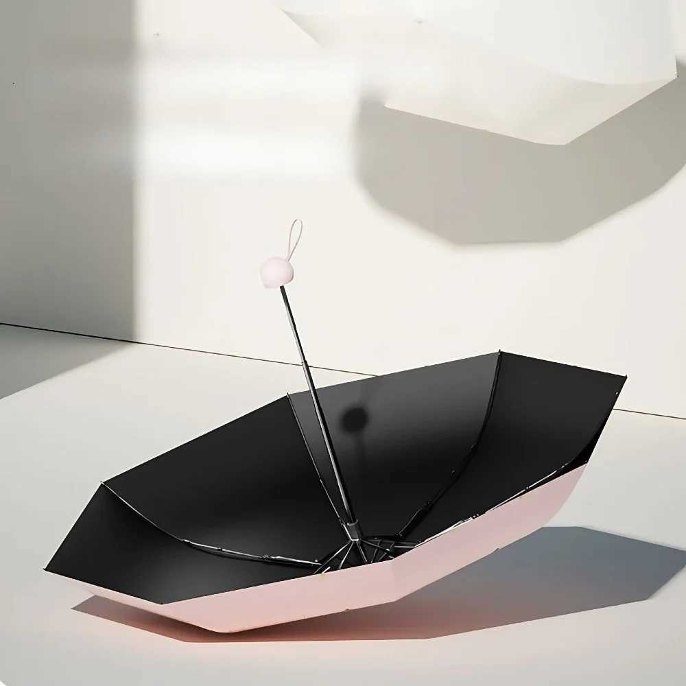 18CM 6 Ribs Lightweight Compact Pocket Umbrella with Storage Box Folding Travel Umbrella for Daily Life Sunny and Rainy Days C251117