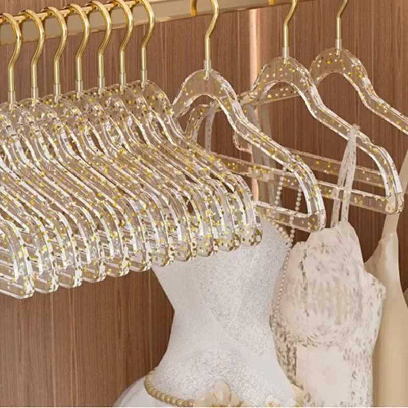 Transparent Coat Rack Light Luxury Non-Slip Space Saving Multipurpose Hanger Gold Dust Acrylic Home Bedroom Organization Storage C251117