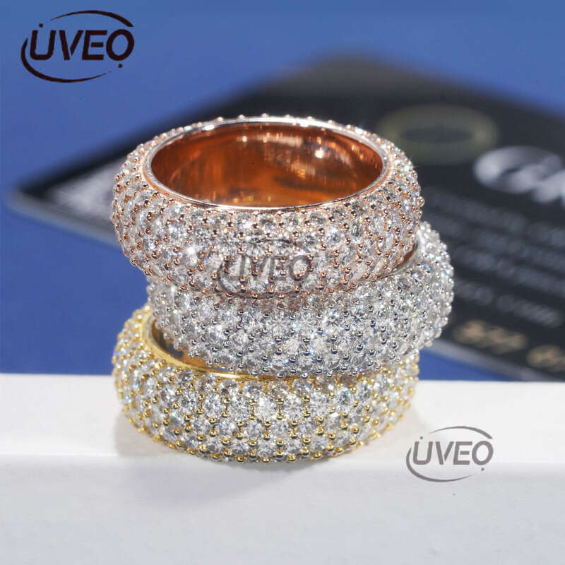 925 Jewelry VVS Moissanite Ring Gold Iced Out Moissanite Diamond Hiphop Pass Diamond Tester Mens Fashion