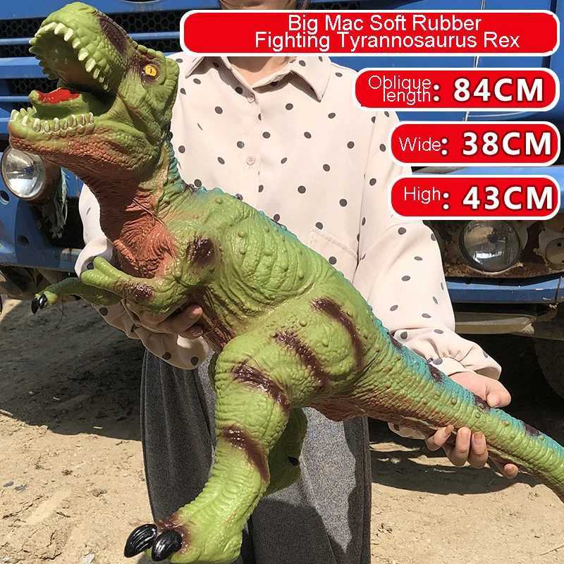 84cm Large Dinosaur Shark Model Childrens Toy Tyrannosaurus Rex Soft Puppet Animal Velociraptor Jurassic World Childrens GiftY250417BPO1