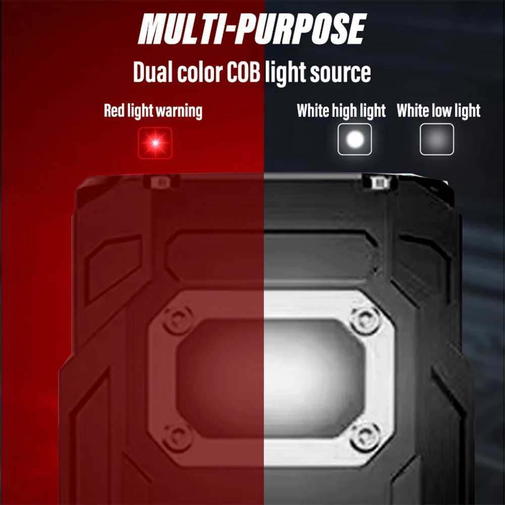 Super Bright LED Flashlight Rechargeable Torch Portable Work Light Outdoor Camping Light with High Brightness COB Side Light M251117