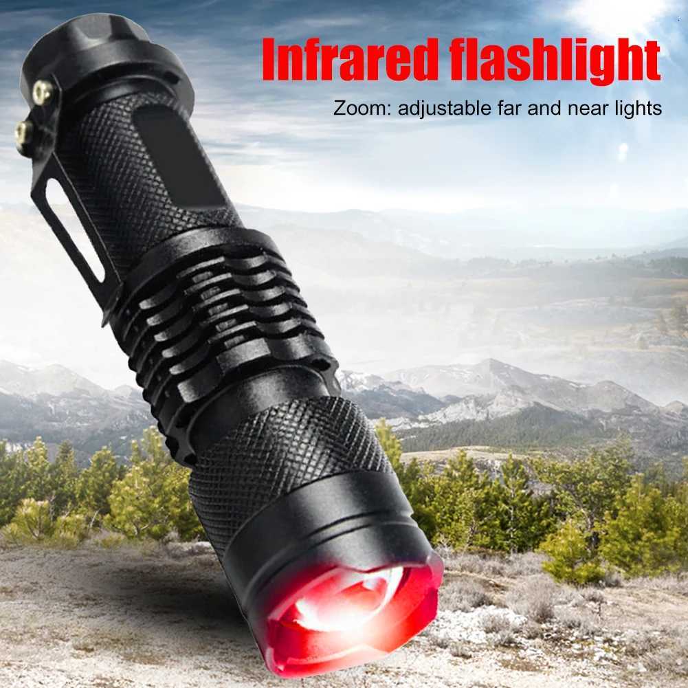 LED 670nM Red Beam Light Flashlight edc Torch Lamp Lantern Against Deteriorating Eyesight Powerful Tactical Hunting Flashlight M251117