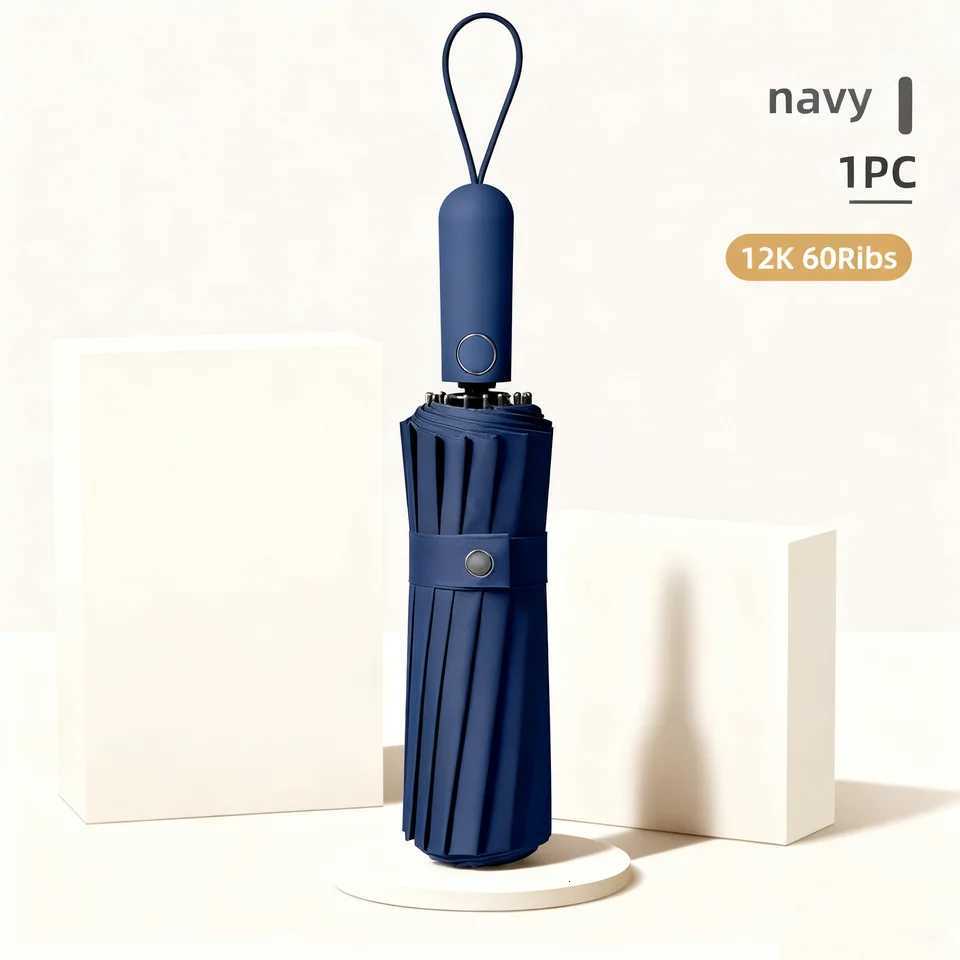 New Popularity 12K 60 Ribs Foldable Strong Wind Proof Uv protection Automatic Three Folding Umbrella1PC C251117