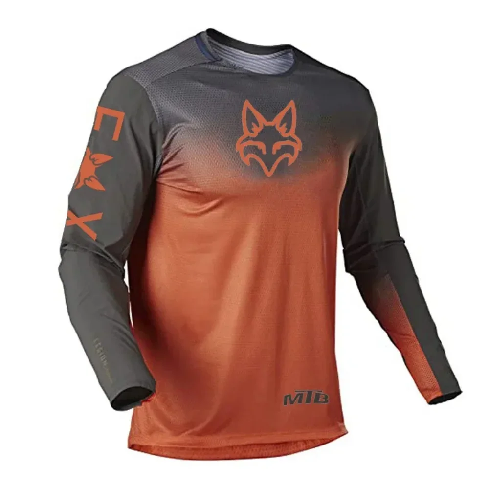 Motorcycle Mountain Bike Mens Jersey Fox Offroad Locomotive Long Sleeve Shirt Cross Country Enduro Camping Fishing Clothes