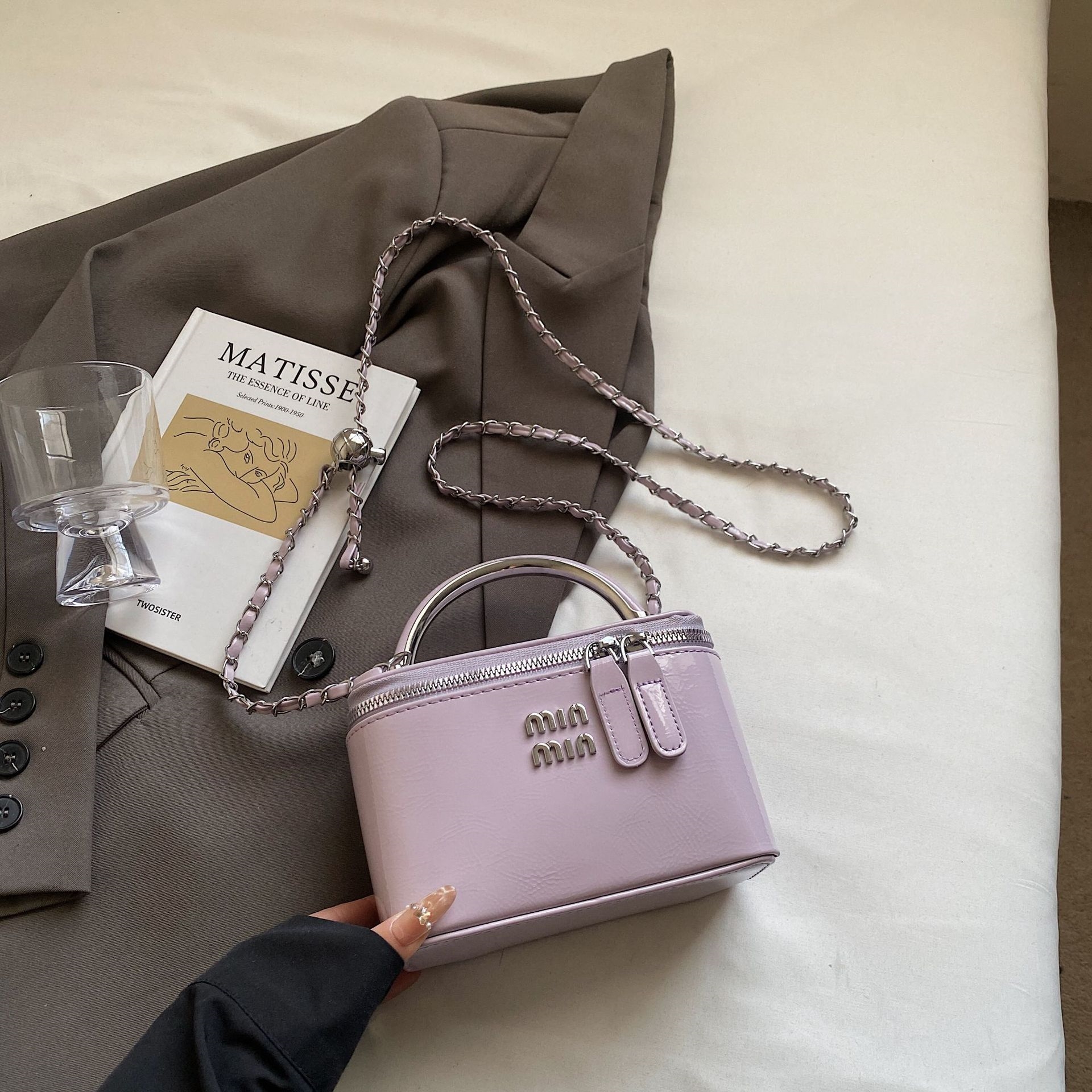 designer bag 2025 new Light luxury box bag ins handheld small square bag women's bag niche single shoulder crossbody bag