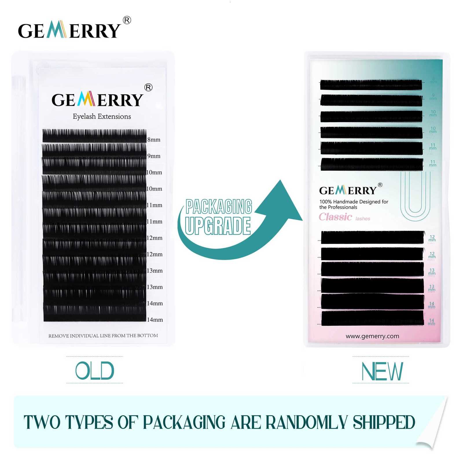 Gemerry Individual eyelashes Extension Faux Mink Natural False Eyelashes Volume Black Single Lay Lashes Makeup SuppliersT251117