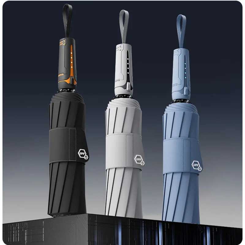 Automatic Folding Umbrella for Men and Women Mechanical Design Large Reinforced Windproof and Sunshade Ideal for Gift Outdoor Um C251117