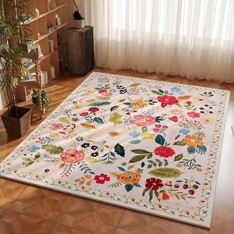 Bohemian Floral Carpet Mat Ethnic Pattern Vibrant Colors Tassel Decor Living Room Rug Home Decoration Kitchen Mat Welcome MatM251117