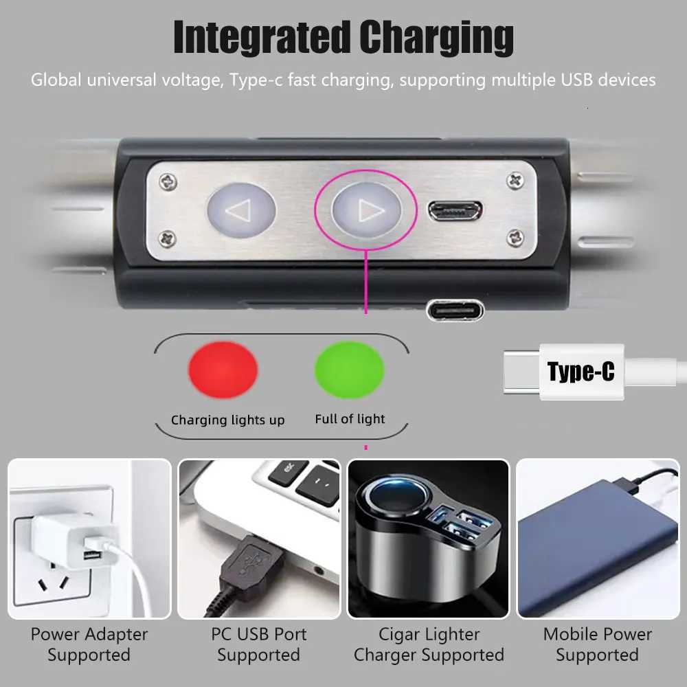 6-in-1 LED Flashlight Jade Detector Light White Yellow RED UV 365nm/395nm USB charging Jewelry Jade Stone Pet Stains Light Torch M251117