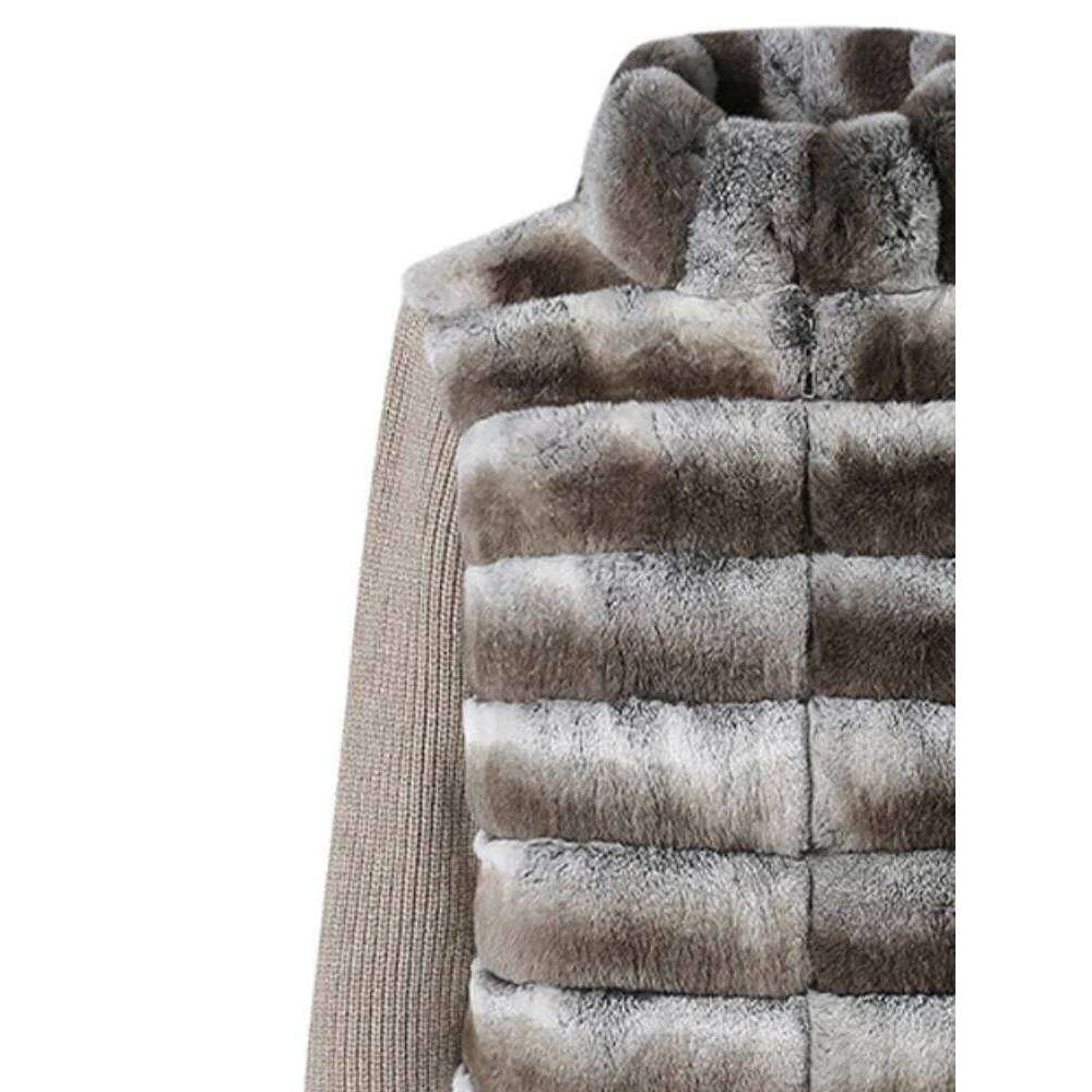 Women's Stand Collar Full Sleeve Faux Fur Solid Zipper Female Jackets 2025 Autumn Fashion Chic Cozy Lady Outwears Winter Puffer Jacket Women