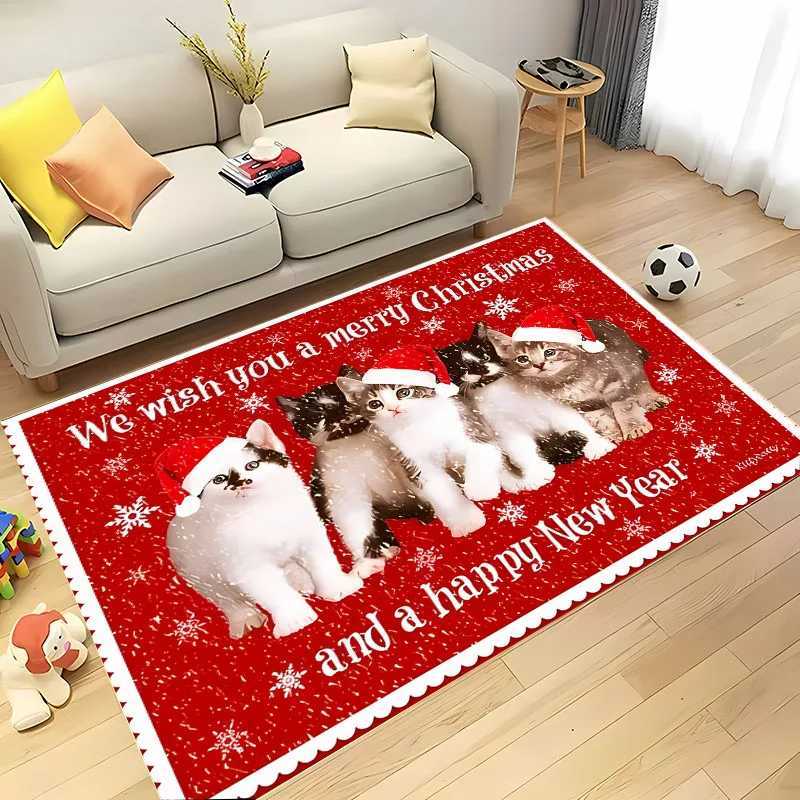 3D HD Printing Warm Christmas Carpet Living Room Rugs Bedroom Sofa Doormat Decor Mat Kid Non-slip Floor Alfombra New Year GiftsM251117