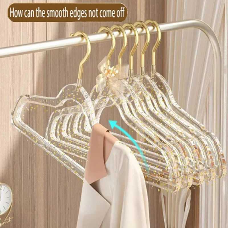 Transparent Coat Rack Light Luxury Non-Slip Space Saving Multipurpose Hanger Gold Dust Acrylic Home Bedroom Organization Storage C251117