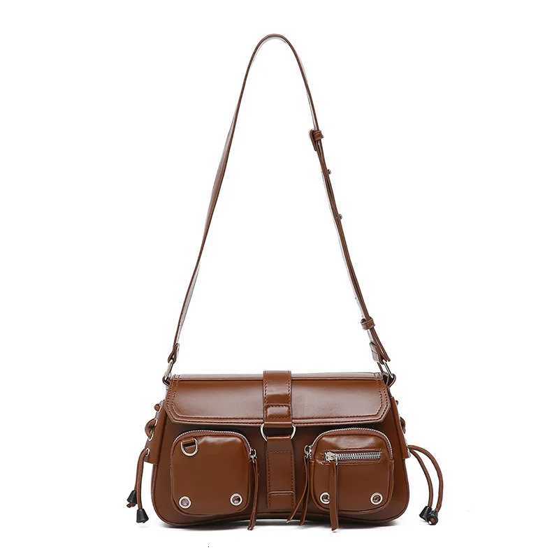 2025 new niche design motorcycle shoulder bag trendy cool and spicy girl armpit stick bagW251117