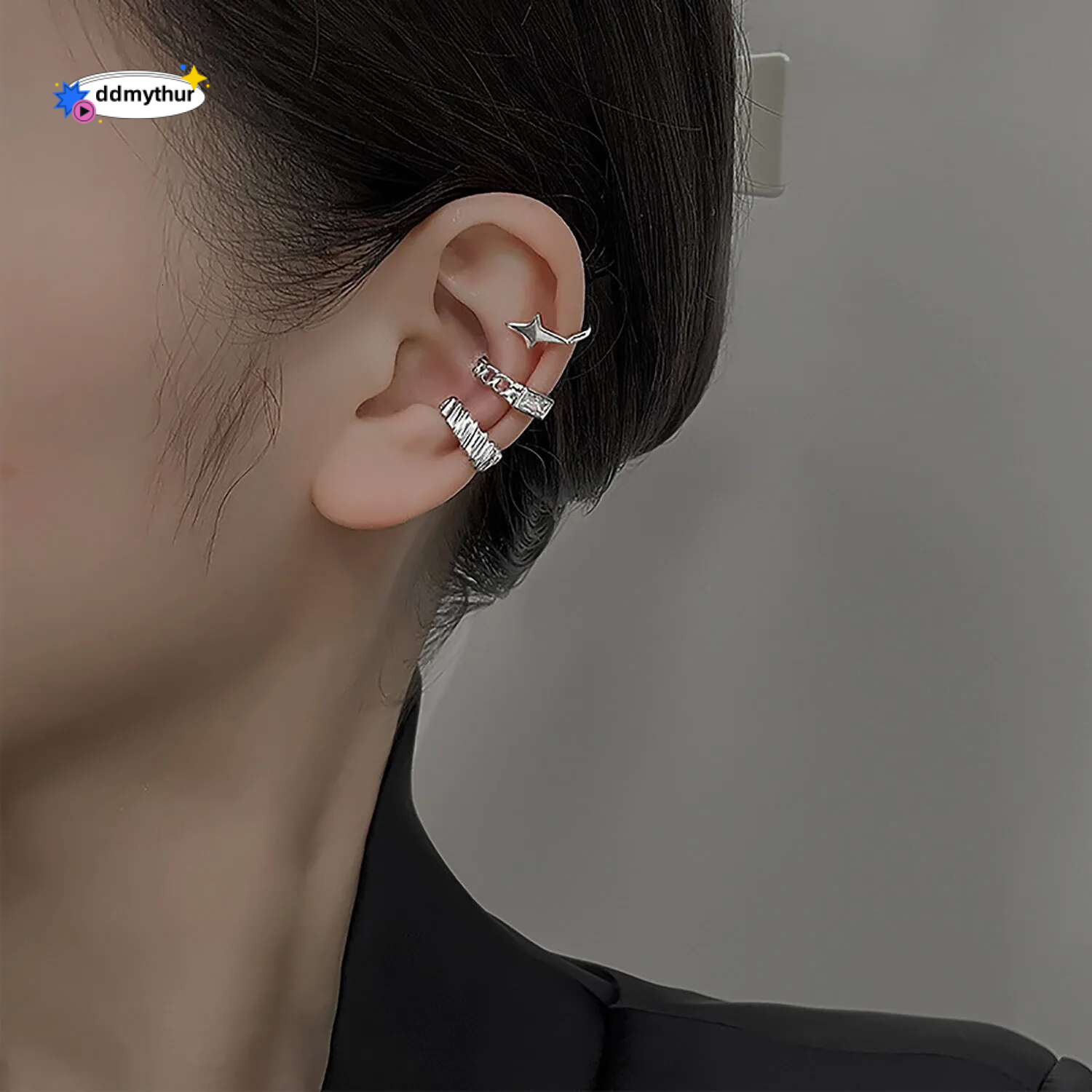 1Pc Cross Star Clip No Piercing Earrings For Women Girls Fake Cartilage Ear Cuff Fashion Korean Y2k Jewelry Accessories ddmythur