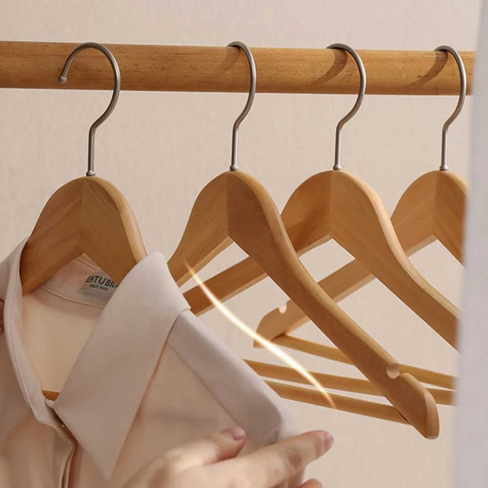 5PCS/10PCS/20PCS/30PCS Solid Wood Hangers Wooden Clothes Hangers Seamless Wood Clothes Hangers C251117