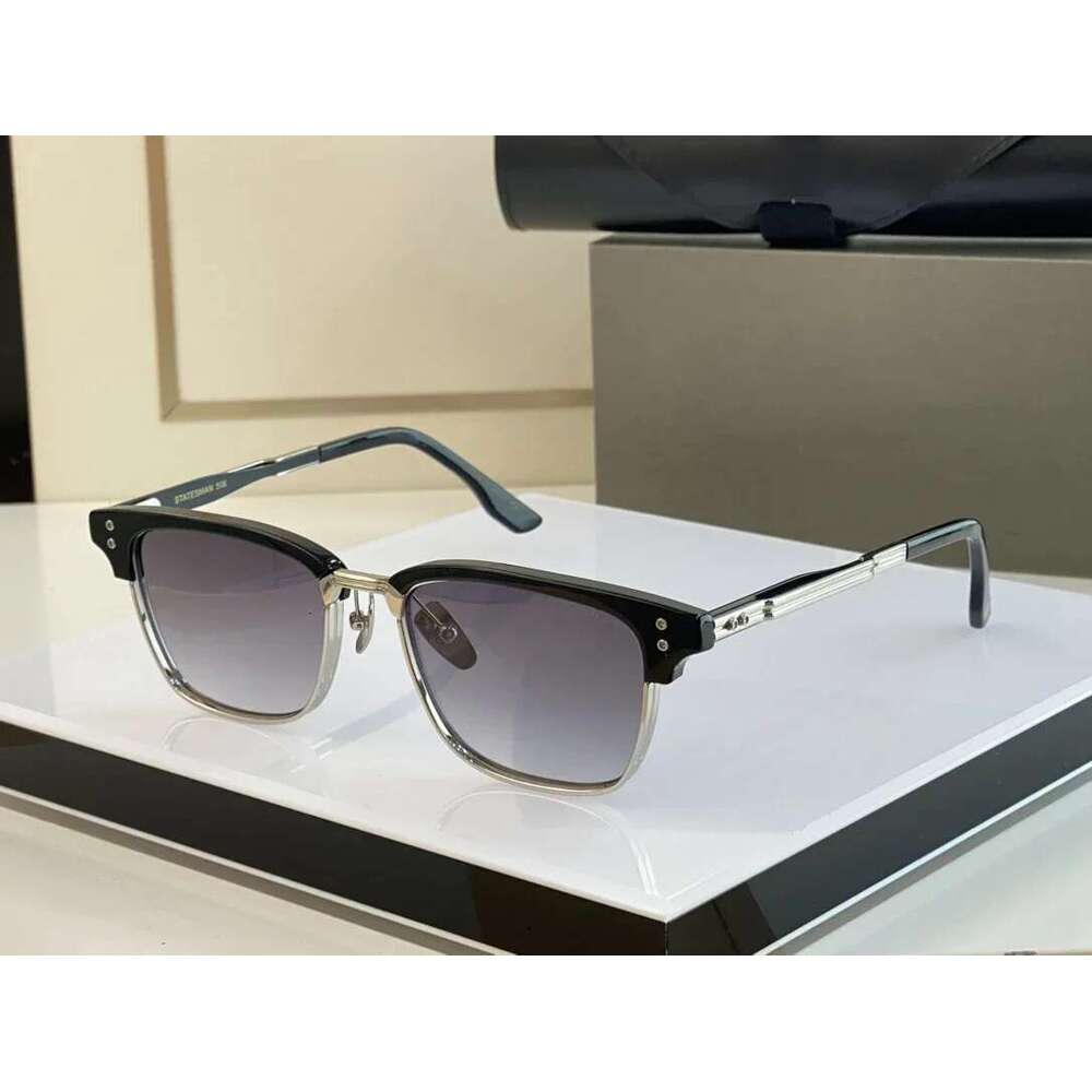 Statesman-Six Top High Quality Men Titanium Style Fashion Design Sunglasses For Womens With Box