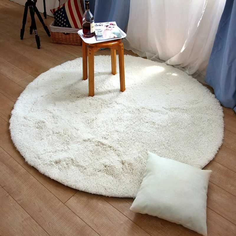 Round Fluffy Plush Carpet Super Soft Floor Mat for Bedroom Living Room Nursery Kids Room Home Cozy Decorative Area RugM251117