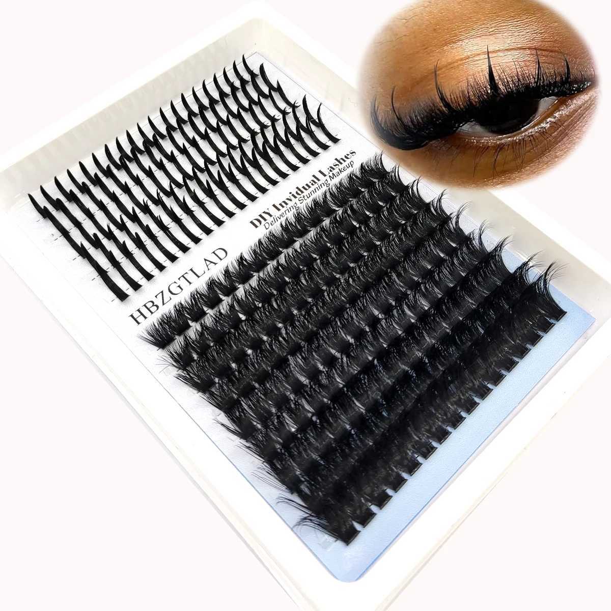 HBZGTLAD eyelash 80D/100D eyelash cluster with bottom and spiky volume DIY anime eyelash cluster extends eyelashesT251117