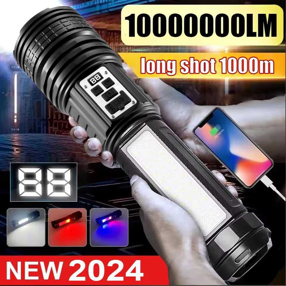 Most Powerful LED Flashlight Rechargeable Super Bright Flashlights Long Range Tactical Torch Light For Fishing Hunting M251117