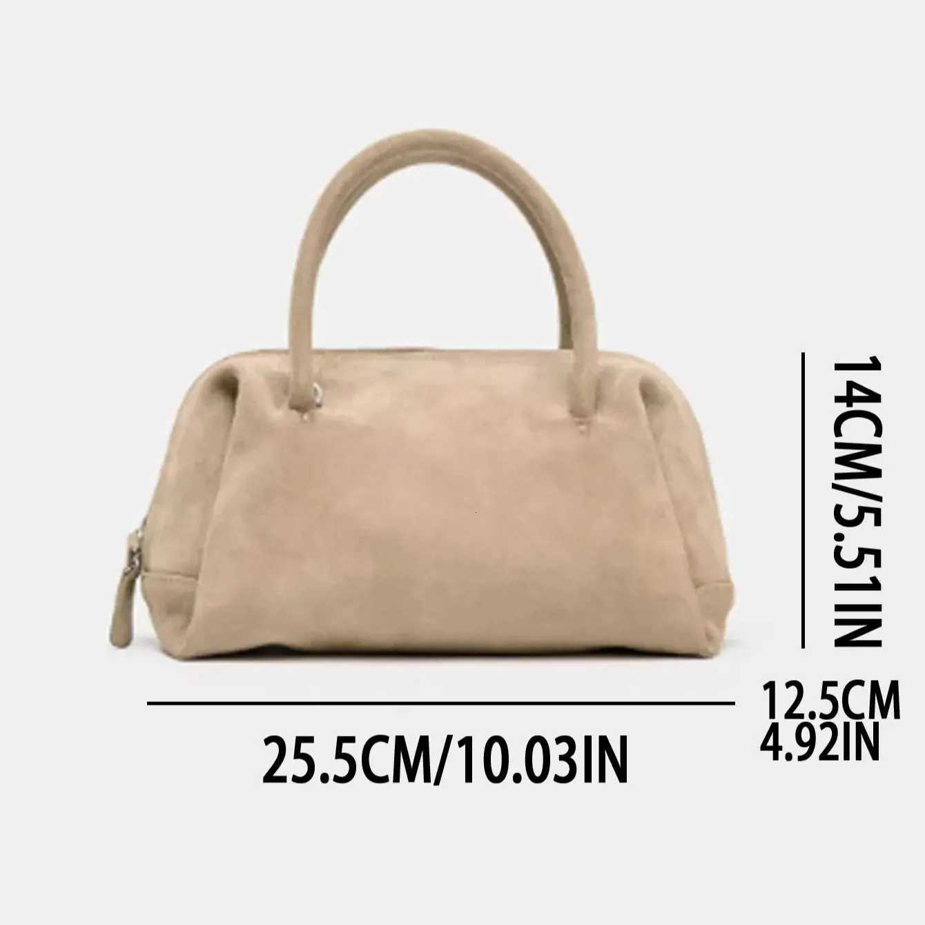 Womens Suede Bowling Bog 2025 Fashion Handbag Purse For Women Luxury Designer Croosbody Boston Bag for Ladies Small TotesW251115