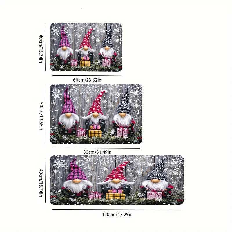 VIKAMA Christmas Carpet Kitchen Rug 3pc Carpet Soft Winter Carpet Doormat Welcome Mat Living Room Carpet Rug For Bedroom Home DeM251117