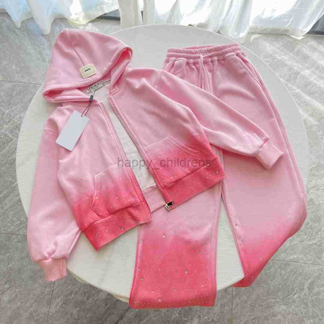 Luxury Girls Designers Jacket With Pants 2pc Set Designers Kids Baby Coat Long Pants 2pc Set Brand Kids Clothing Set -8 High Quality Child T250902