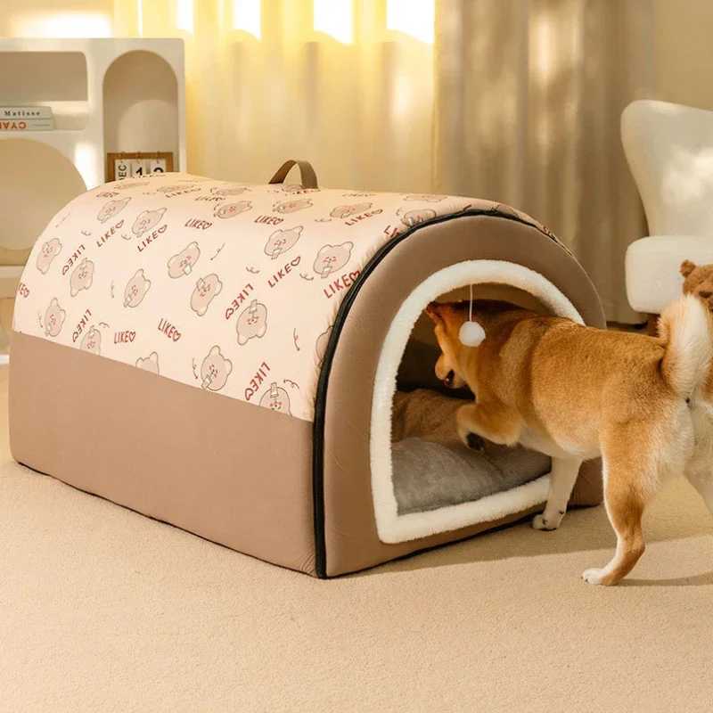 Warm Winter Dog House Mat Large Dog Kennel Detachable Washable Dogs Bed Nest Deep Sleep Tent for Medium Large Pet House SuppliesM251117 - view 5
