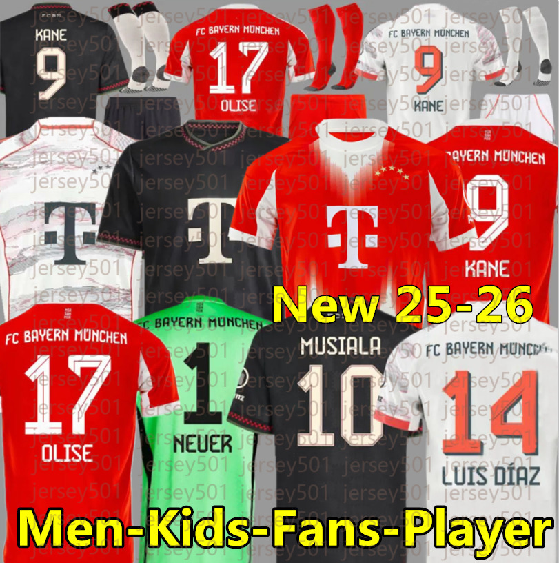 24 25 26 KANE BSTN soccer jerseys SANE BAYERNS Firstever MUNICH DANKE FRANZ GNABRY OLISE DAVIES KIMMICH football shirt SPECIAL 2025 2026 Kids uniforms
