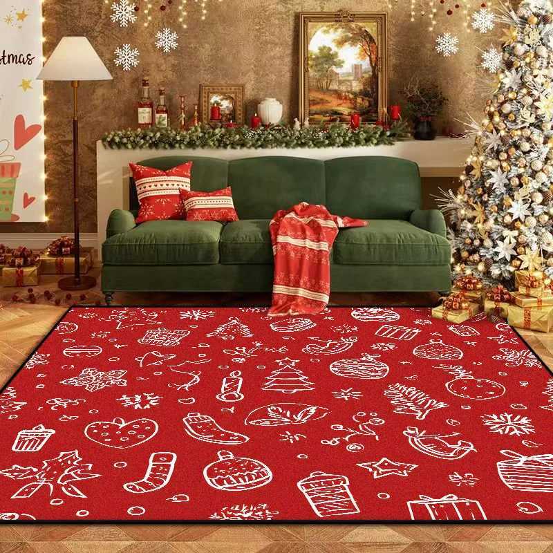 Christmas Style Carpet Living Room High-end Tea Table Rug Luxury Hairless Bedroom Bed End Anti-slip Large Area Mat Gaming RoomM251117