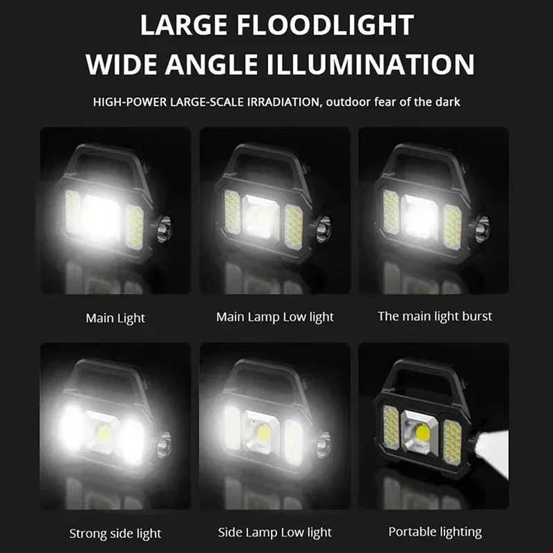 Multifunctional COB Searchlight LED Strong Light Flashlight Solar Charging Waterproof Outdoor Emergency Lighting Work Light M251117