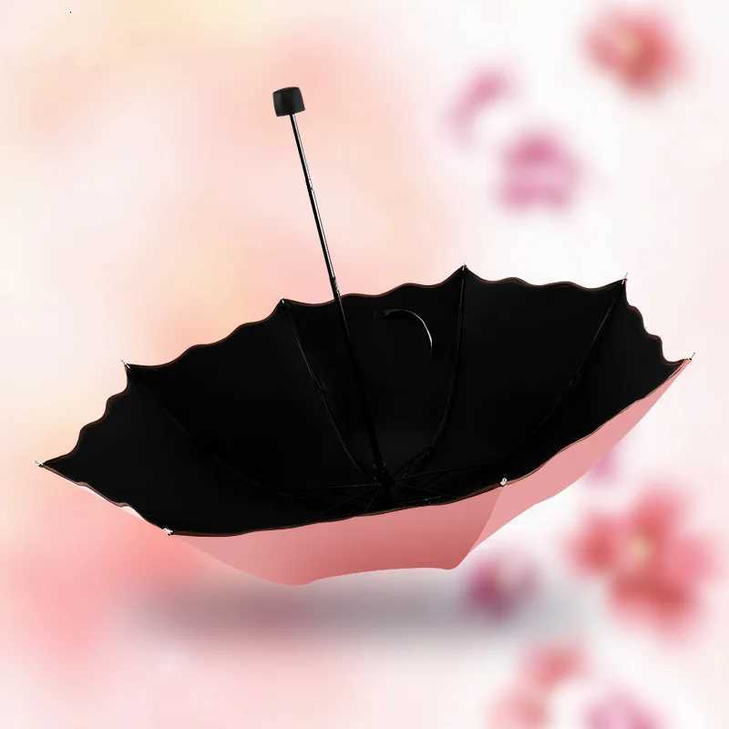 A lightweight folding umbrella an 8-bone umbrella stand and a flower shaped design on the umbrella face when it comes into C251117