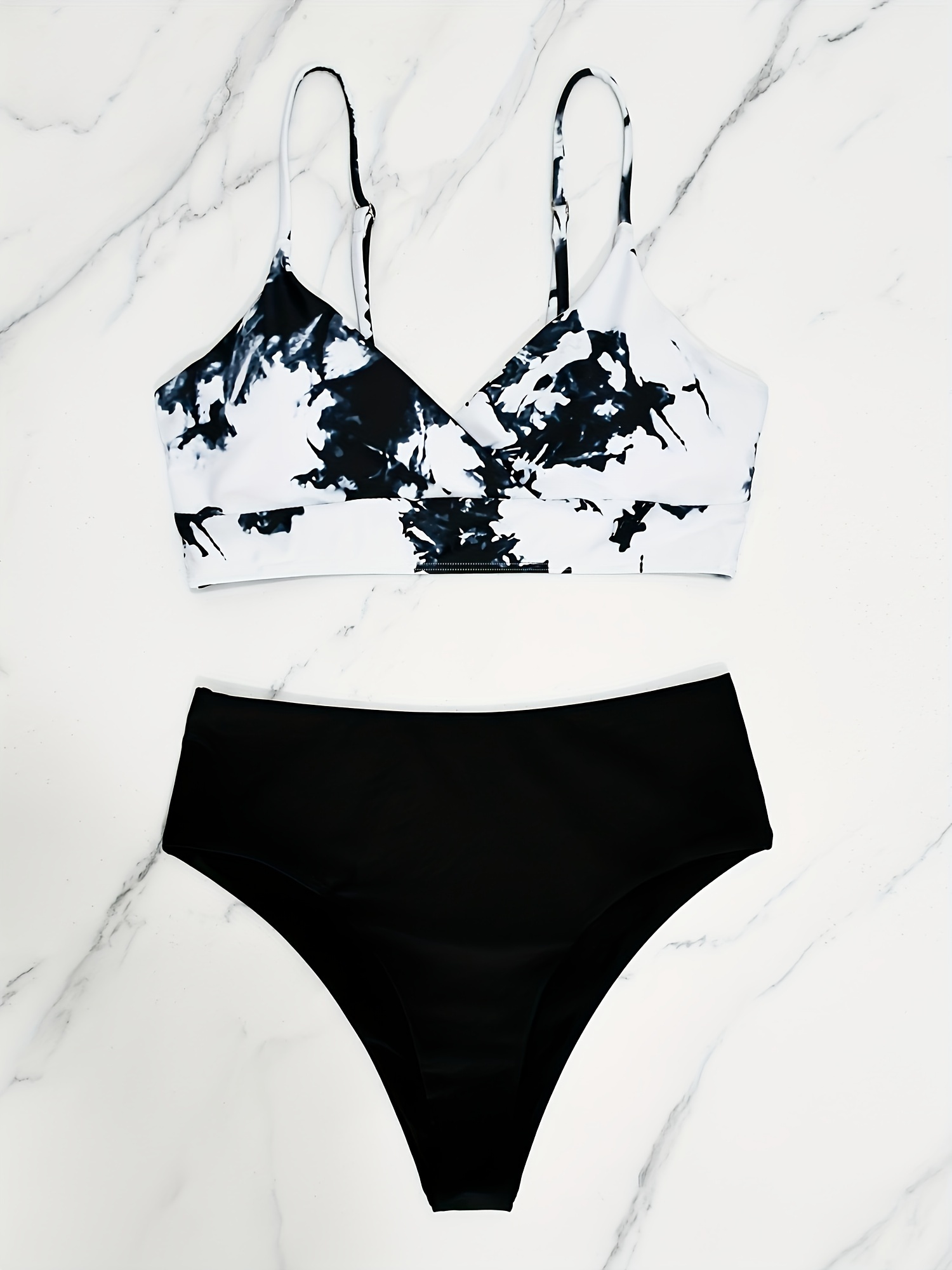 Women High Waist Bikini Set Two Piece Swimsuit Push up Wrap Swimwear Top Tummy Control Bathing Suit