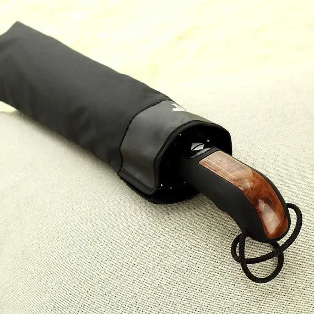 Sturdy 10 Rib Windproof Auto Open Business Umbrella Durable Black Promotional Parasol Large Coverage Rain Protection Custom C251117