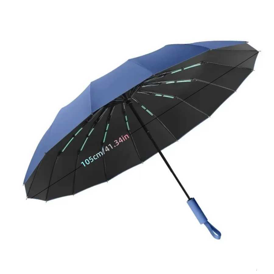 Telescopic Handle Umbrella 108cm/4252in Fully Automatic Folding Umbrella Large Durable 60 Ribs Strong Wind-resistant Umbrella C251117