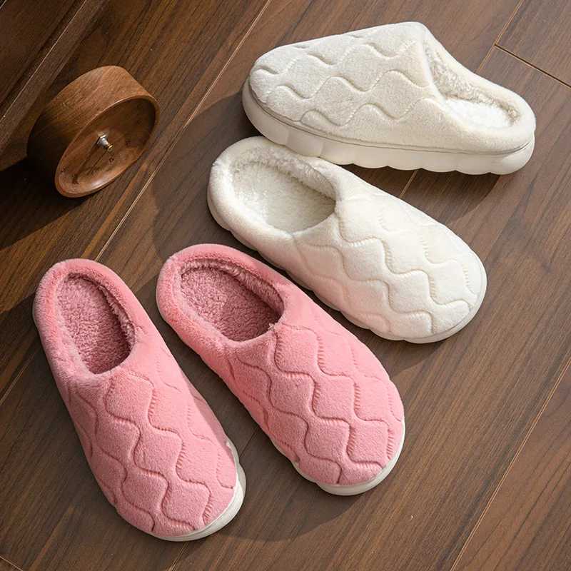 2025 Autumn Winter Short Plush Warm Womens Cotton Slippers - Cozy Non-Slip Indoor House Shoes for Couples Soft with Thick Sole H251117