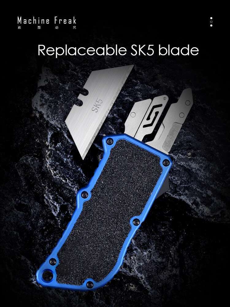 Exocet Series OTF Utility EDC Wallpaper Cutter Paper Knife Replaceable Sk5 Blades Aluminum Alloy Frosting Pocketknives