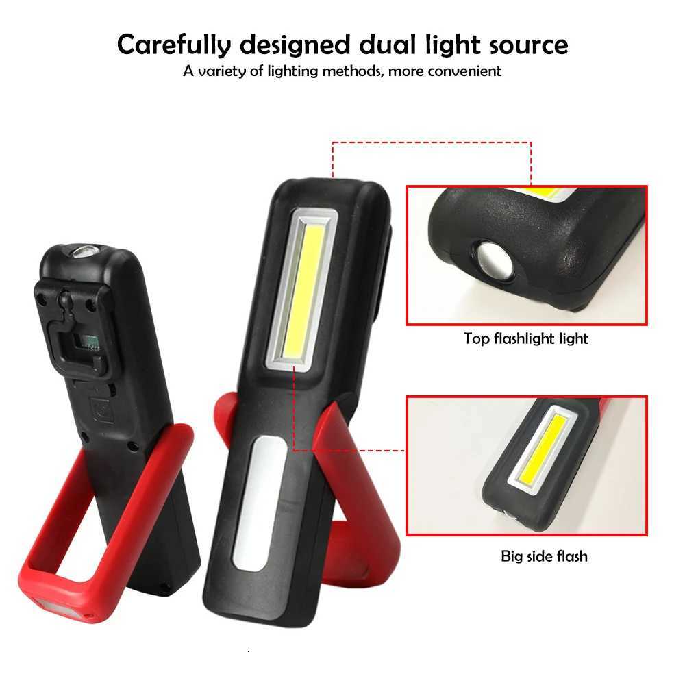 Rechargeable Work Light Portable COB LED Inspection Lamp Magnetic Flashlight Hook Camping Light Tent Lantern Car Repair Emergenc M251117