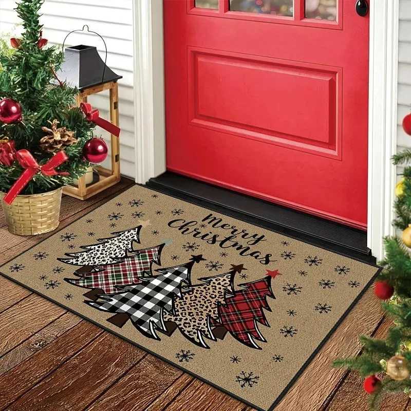 1pc Christmas Tree Doormat Creative Doormat Photos Props Home Door Decoration Front Door Welcome Mat Living Room Bedroom CarpetM251117