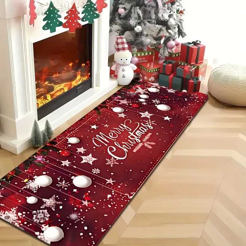 Christmas Kitchen Mats Entrance Doormat Decor Winter Xmas Hallway Balcony Rugs Bath Non-slip Foot Pad Christmas DecorationsM251117