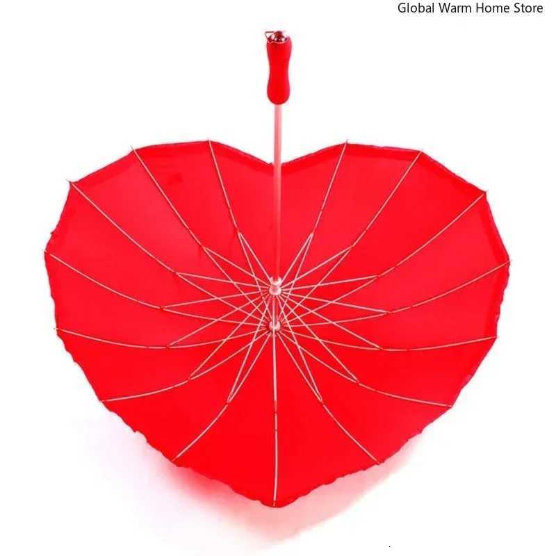 Heart Shaped Love Red Umbrella for Men and Women Adult Bridal Wedding Gift Waterproof Wind Resistant Creative Rain C251117