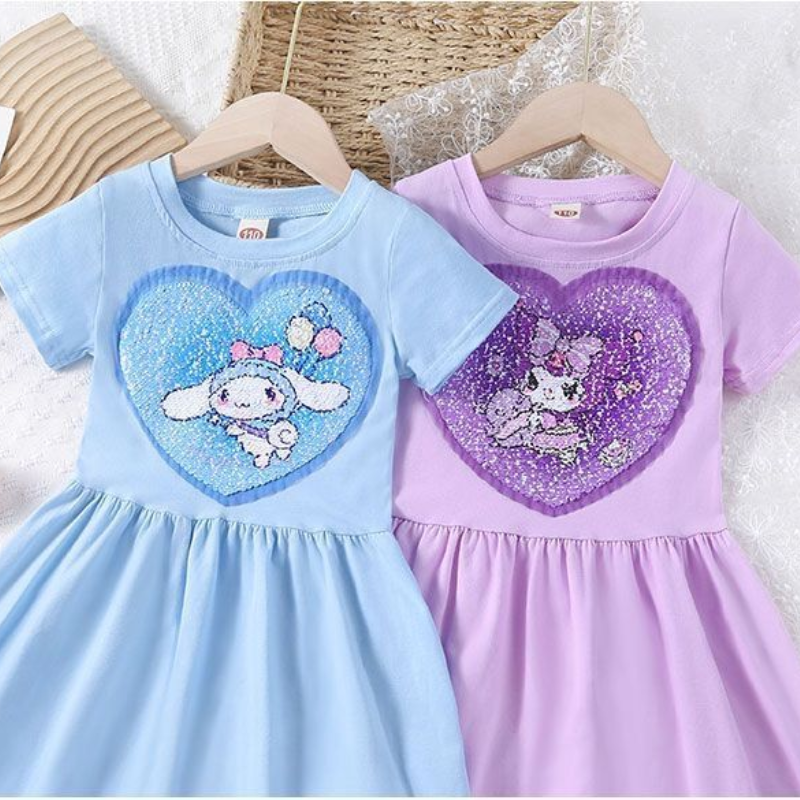 Kids designer clothes DISNEY Kuromi kids dress baby girl princess dress kids clothes summer children's Elsa princess dress
