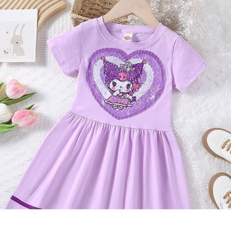 Kids designer clothes DISNEY Kuromi kids dress baby girl princess dress kids clothes summer children's Elsa princess dress